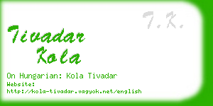 tivadar kola business card